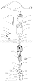 Page A Diagram and Parts List for 7310 Type 3 Porter Cable Laminate Trimmer